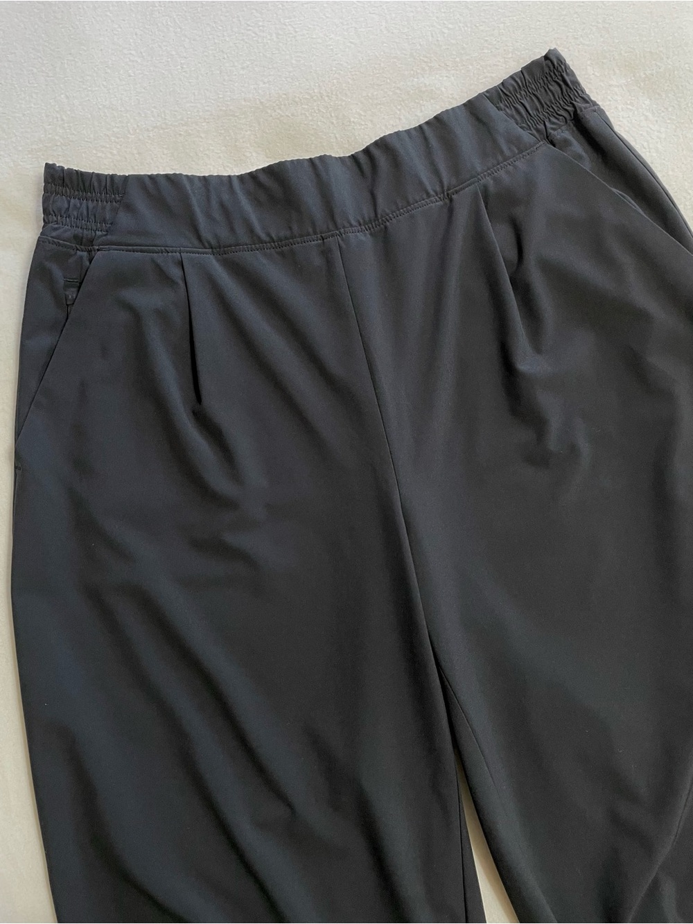 Athleta Brooklyn Wide Leg Crop Pants Black Elastic Waist Travel Athleisure - Picture 7 of 15